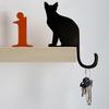 Yousheng Wooden Black Cat Hook Multi-functional Home Bathroom Kitchen Cat Silhouette Key Hanger Decoration Pet Lover Gift