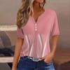 Жен. Футболка Футболка С принтом Пуговицы С короткими рукавами Повседневные Выходные Мода Классический V-образный вырез Обычный Верх