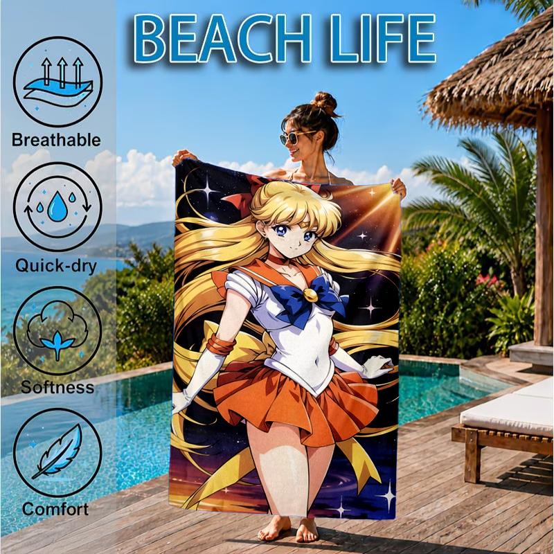 Christmas anime Princess Beach Towel, Microfiber Beach Towel, Perfect For Pool, Beach, Travel, Home Decor Beach Party Fan gifts