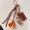 Yogodlns Alkali Water Bread Bagel Bag Pendant Cute Chocolate Woven Rope Pendant Bags Accessories