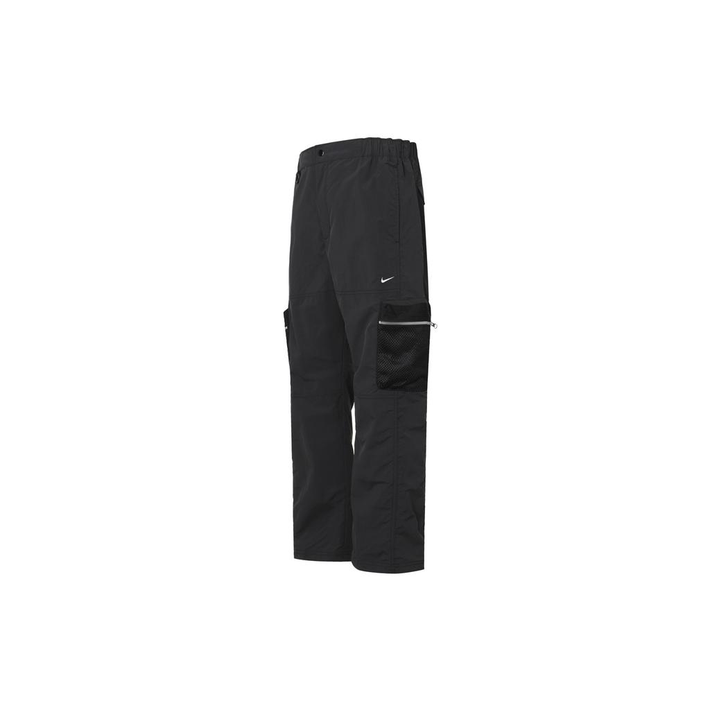 Nike Premium Solid Color Zip Pocket Straight-Leg Cargo Pants Men Bottoms Black DX7857-010