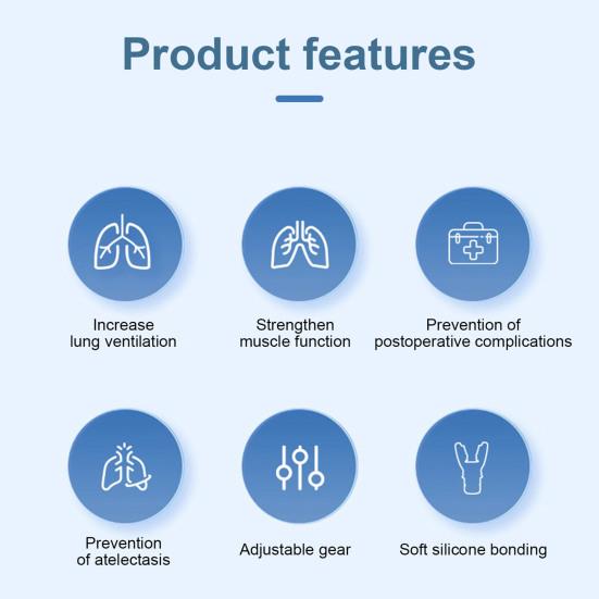 Дыхательный тренажер Портативный дыхательный тренажер для мышц Регулируемое сопротивление Устройство для тренировки оральных мышц для бега Ежедневные фитнес-тренировки