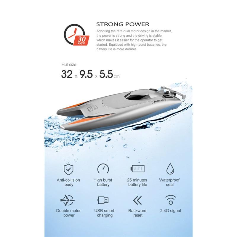 2.4G RC Высокоскоростной гоночный катер Водонепроницаемый Двойной мотор Пульт дистанционного управления Профессиональный катер 805 Подарки Игрушки для мальчиков
