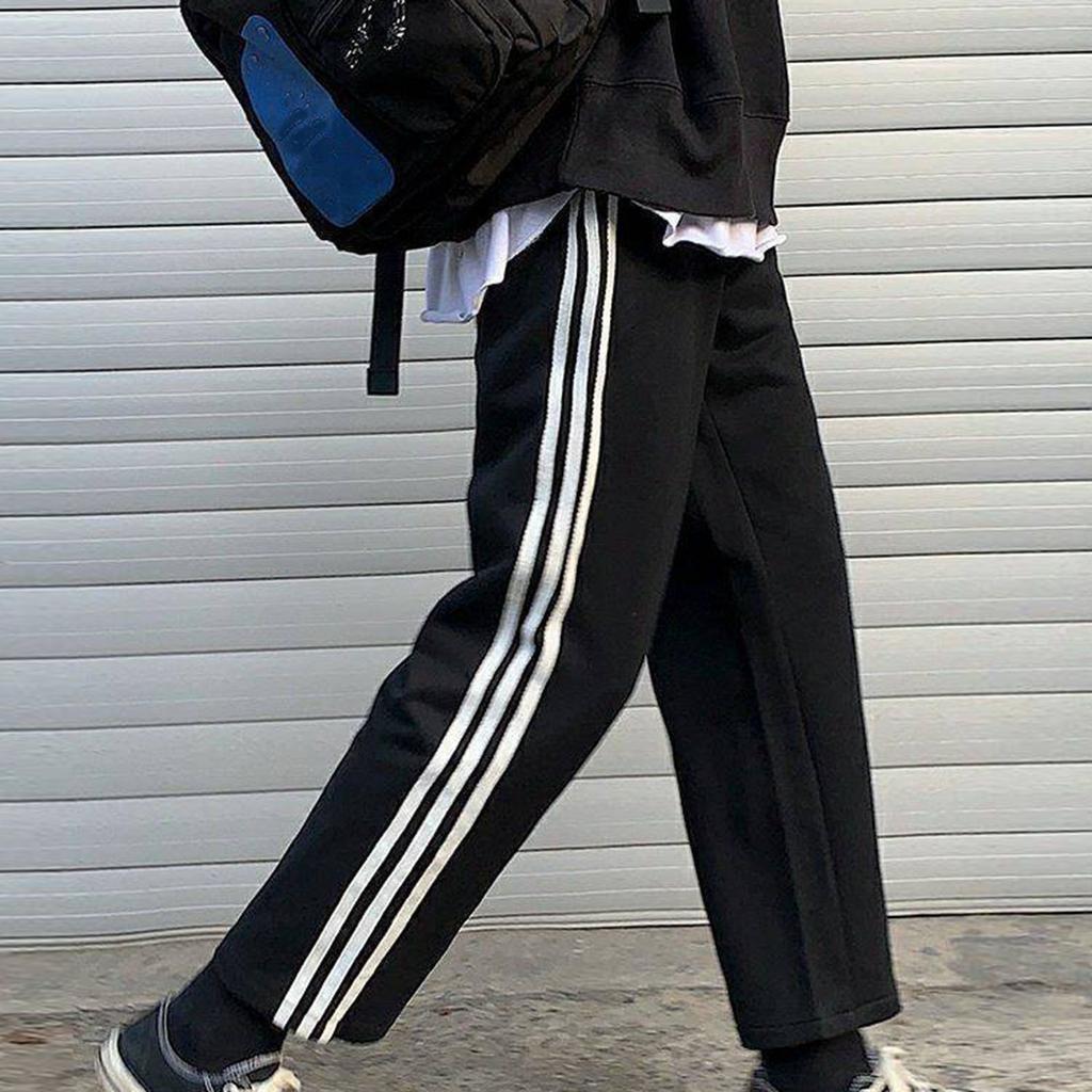 Мужские спортивные штаны, повседневные брюки, прямые свободные спортивные штаны большого размера, студенческие спортивные брюки