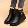 Microfiber Leather Mother Cotton Shoes Winter Velvet Warm Medium Women's Flat Short Non-slip Human Side Zipper