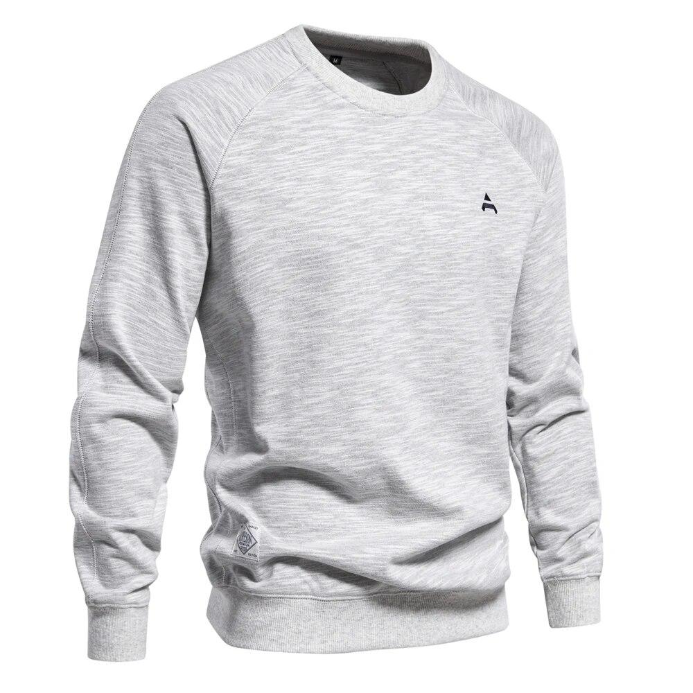 2024 Новая весенняя толстовка из смесового хлопка для мужчин, повседневный спортивный дизайн, пуловер с круглым вырезом для мужчин
