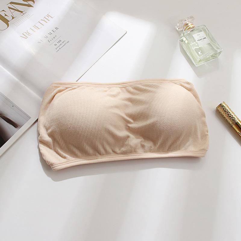 Женский бюстгальтер-бандо без бретелей с перекрещивающейся спинкой - Защита от открывания, дышащий и тонкий, с цельной чашкой