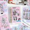 20-Sheet Cute Sweet Cartoon Girl Sticker Book, Adorable Character & Pastel Color Designs, Self-Adhesive for Journal DIY