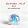Натуральные синие лунные камни, круглые бусины для DIY браслетов и бижутерии