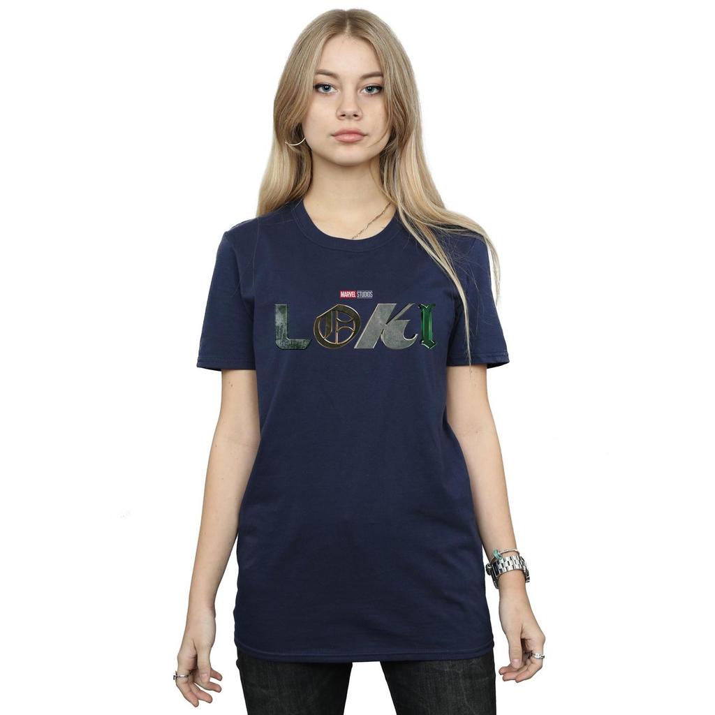 Marvel Womens/Ladies Loki Logo Cotton Boyfriend T-Shirt