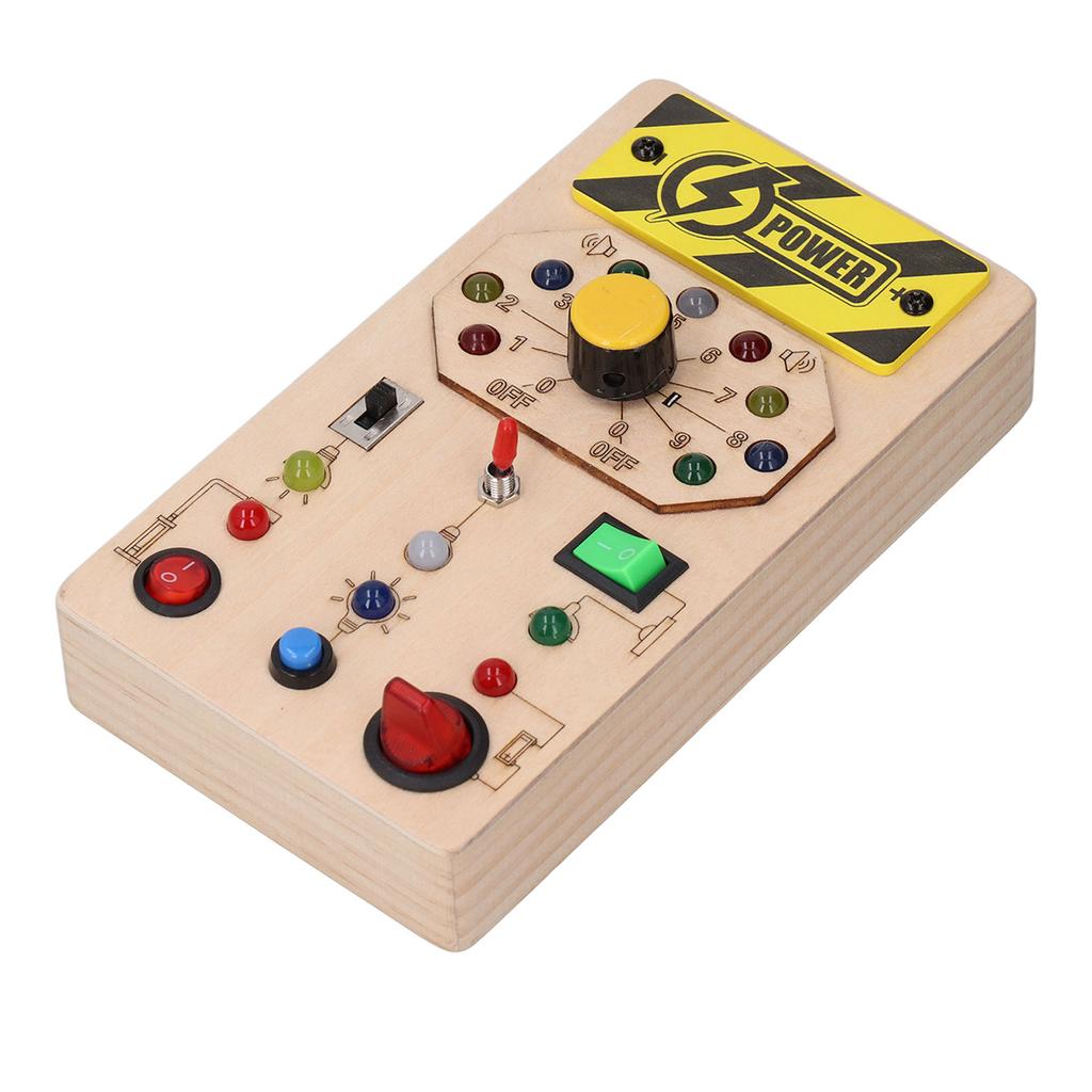 Деревянная доска со светодиодными переключателями для голосовой трансляции координации рук и глаз, сенсорные игрушки, свет