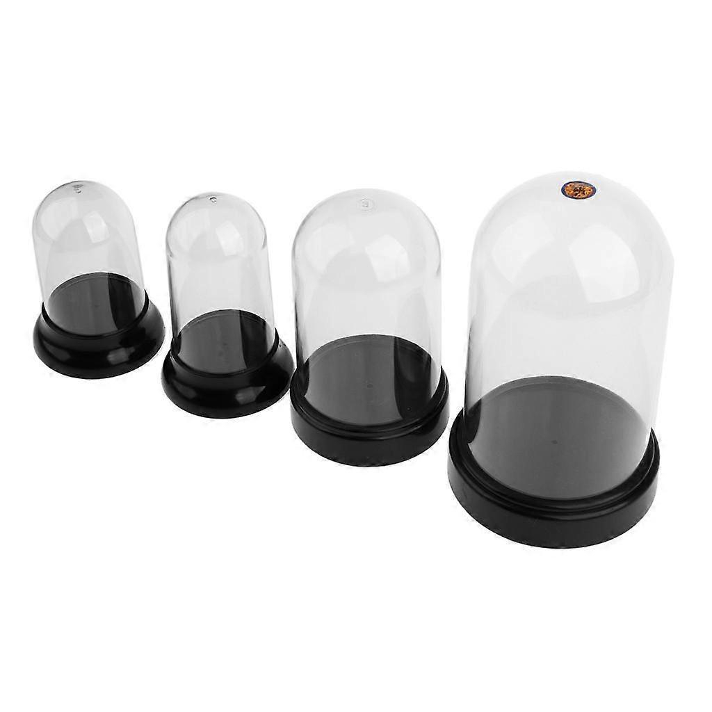 3x Clear Cover Round Base Display Stand Box for Diecast Toy Model Action Figure