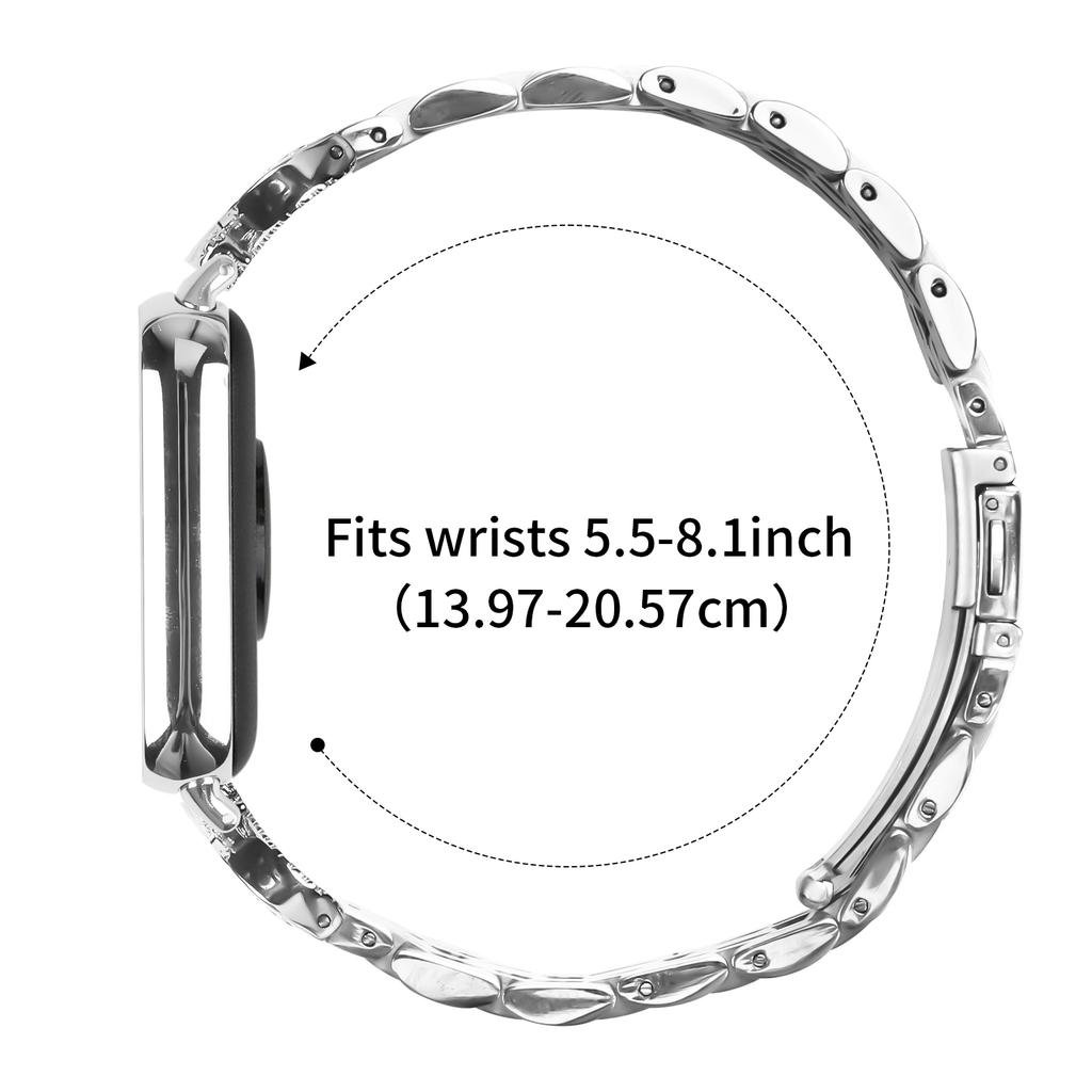 Для Xiaomi Xiaomi Smart Band 9 Pro/8 Pro Ремешок для часов Семь бусин Нержавеющая сталь с Rhinestone Соединитель в стиле Бычий рог