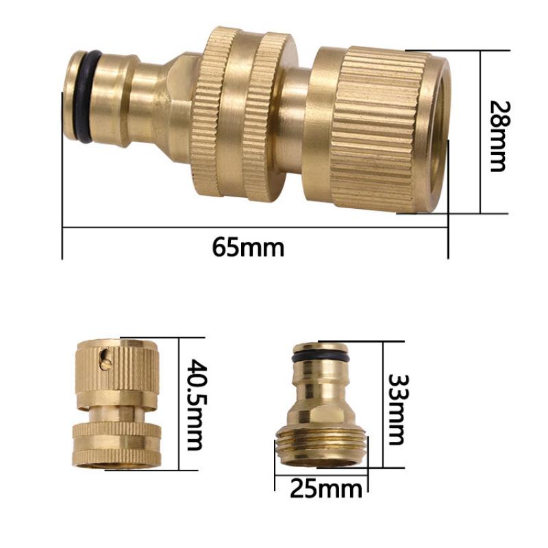 1Sets Garden Hose Quick Connect Water Hose Fitting 3/4 Inches Brass Female And Male Connector