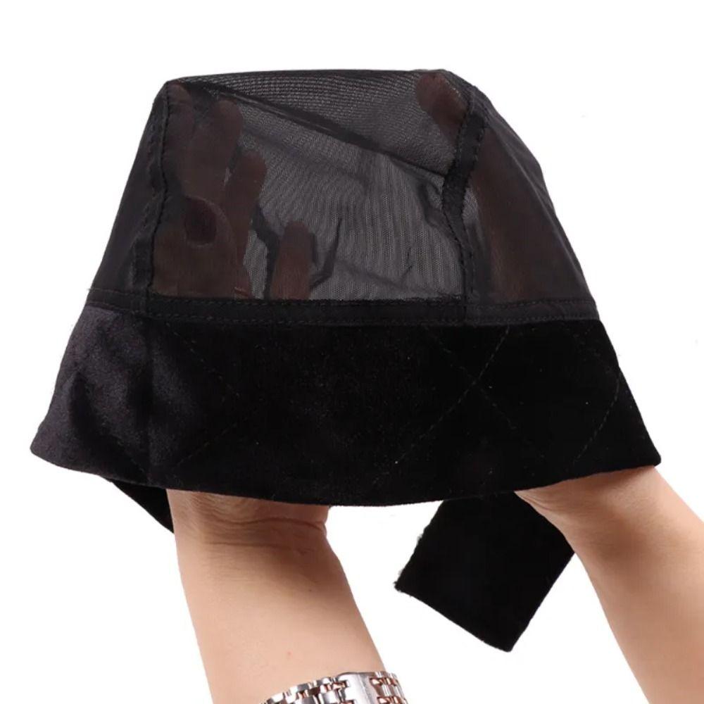 Invisible Velvet Wig Cap Non-Slip Ventilated Wig Caps Black Wig Grip Cap for Making Wigs