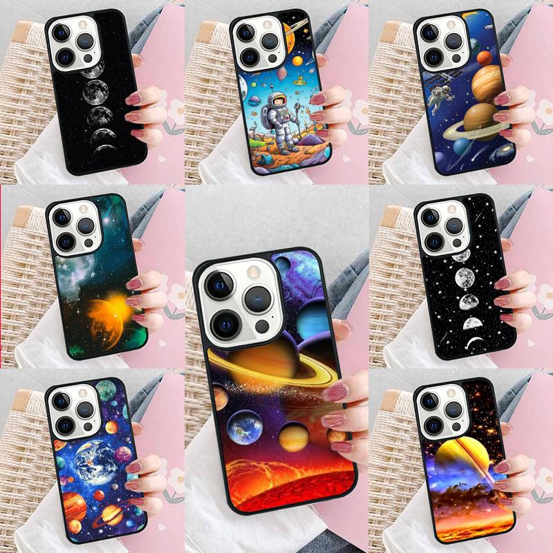 Чехол для телефона 'Луна Звезды Космос' для iPhone 17 Air 15 16e 14 13 Pro Max Coque 12 11 Pro Max PLUS