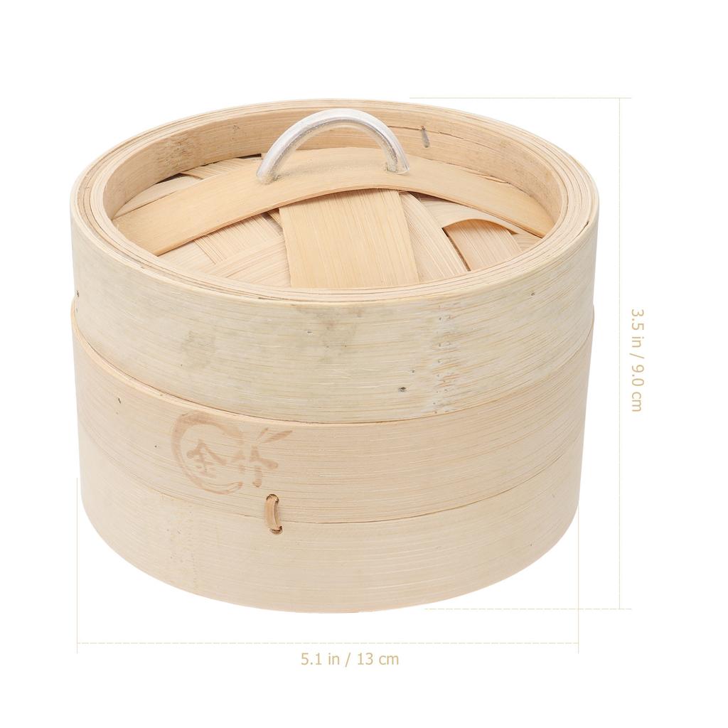 1Set Bamboo Steamer Set Premium Thickened Heat Resistant Kitchen Steamer for Rice Eggs Potatoes Corn Meat Desserts Steam Cooking