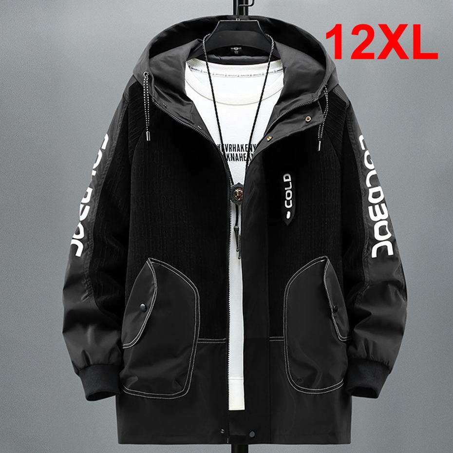 Куртка-карго мужская 12XL 11XL большого размера ветровка куртка весна осень лоскутные куртки пальто мужская верхняя одежда большой размер 10XL