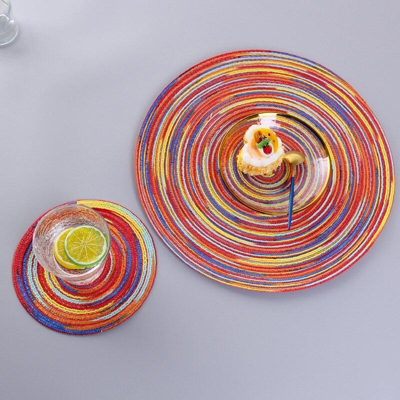 Round Braided Placemat Anti Scald Elegant Beautiful Home Decoration