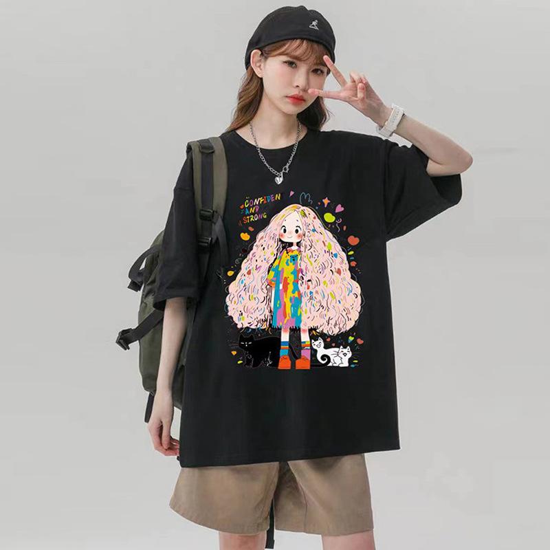 VEZFAA Женские модные повседневные летние весенние блузки и рубашки с круглым вырезом с короткими рукавами