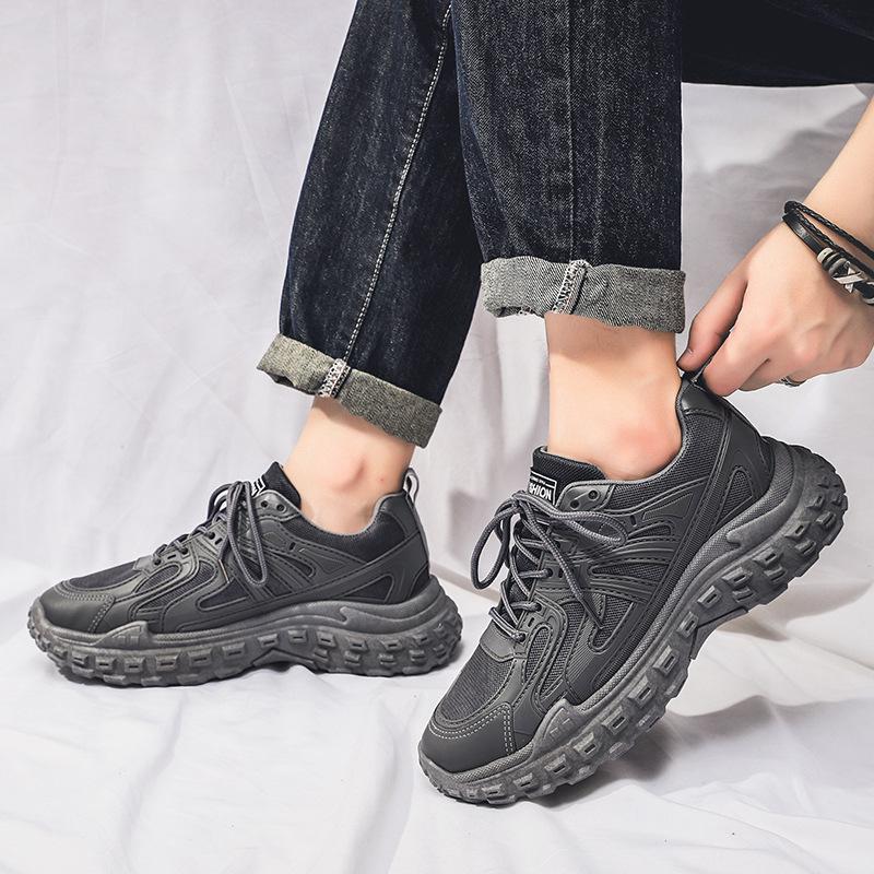 Autumn New Casual Men's Shoes Versatile Tire Sole Dad Shoes Men's Internet Celebrity Platform Shoes Trend Low Top Shoes Fashion