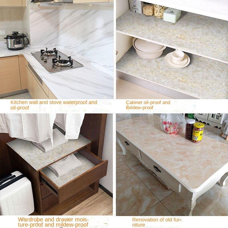 Водонепроницаемая и маслостойкая наклейка для кухни, настольная плита, мраморные самоклеящиеся обои, утолщенная наклейка на стену для ремонта домашнего кабинета