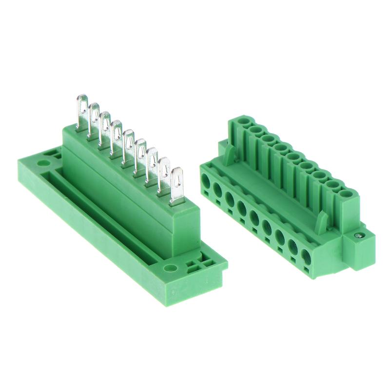 1Set 2Edgwb + 2Edgkm 5.08 Bulkhead Screw Terminal Block Wire Connectors 5.08Mm Pitch Male/Female Pluggable Terminal Plug Jacks