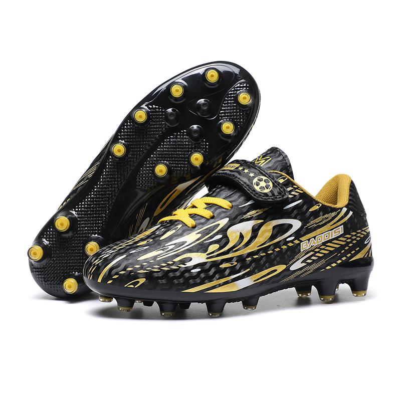 28-39 Children Football Shoes Youth Long Spike Firm Velcro Lace-up Football Shoes Training Kids Football Boots