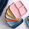 Rectangle Dinner Plate 3 Compartments Food Grade PP Dishwasher Safe Adults Kids Breakfast Snack Vegetable Meal Food Serving Dish Kitchen Supplies