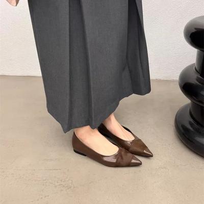 Модные женские туфли-лоферы с острым носком на плоской подошве, модные сексуальные туфли на плоской подошве, новые удобные сандалии для ходьбы на осень 2024 года, бренд Zapatos