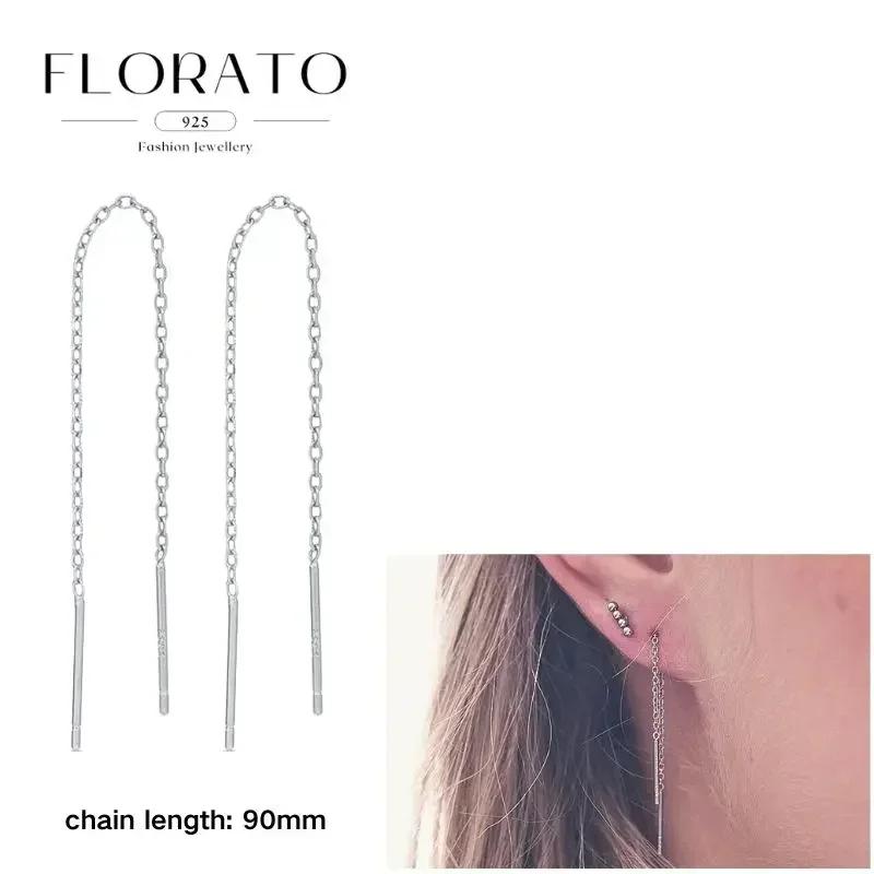 FLORATO серьги из стерлингового серебра 925 пробы серьги-цепочки с подвеской-кисточкой серьги с цирконием серебряные серьги для женщин тренд Роскошные свадебные украшения