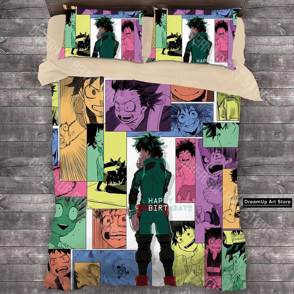 3D Print MANGA Anime My Hero Academia Bedding Set Boys Girls Twin Queen Full Size Duvet Cover Pillowcase Bed Adult Bedroom