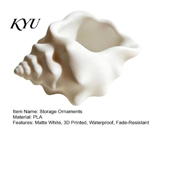 Modern Minimalist Home Decor Ornaments 3D Printed Conch Shell Storage Dish, Seashell Trinket Tray for Jewelry Simulation Sculpture Bedroom Keys, Ocean