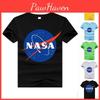 Классическая детская футболка НАСА с изображением космонавта и стильным дизайном с круглым вырезом
