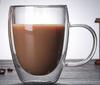 Double Wall Glass Tumbler Mug Double Structure Heat Resistant Cup [Morningplace] (450ml.)