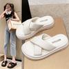 2024 Women Flock Knot Slippers Female Casual Open Toe Slides Ladies Summer Platform Flat Womens Comfortable Beach Sandals