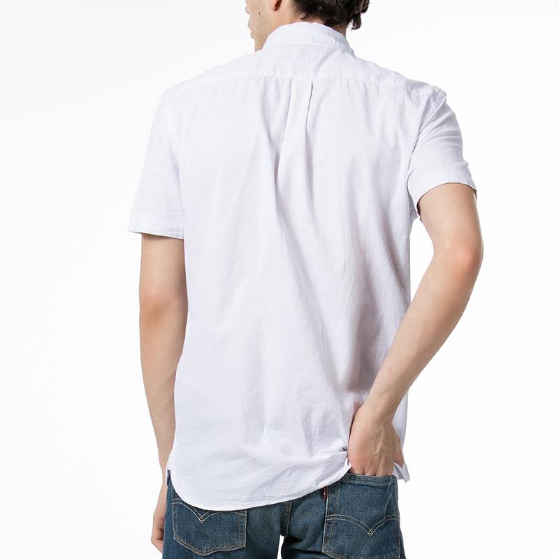 Levis Casual Polka Dot Comfortable Pointed Collar Short Sleeve Shirt Men Shirts White 65826-0093