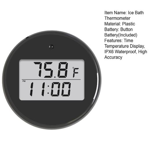 Термометр для ледяной ванны с таймером, отображением времени и температуры, водонепроницаемый IPX6, цифровой высокоточный плавающий измеритель температуры воды для холодового погружения