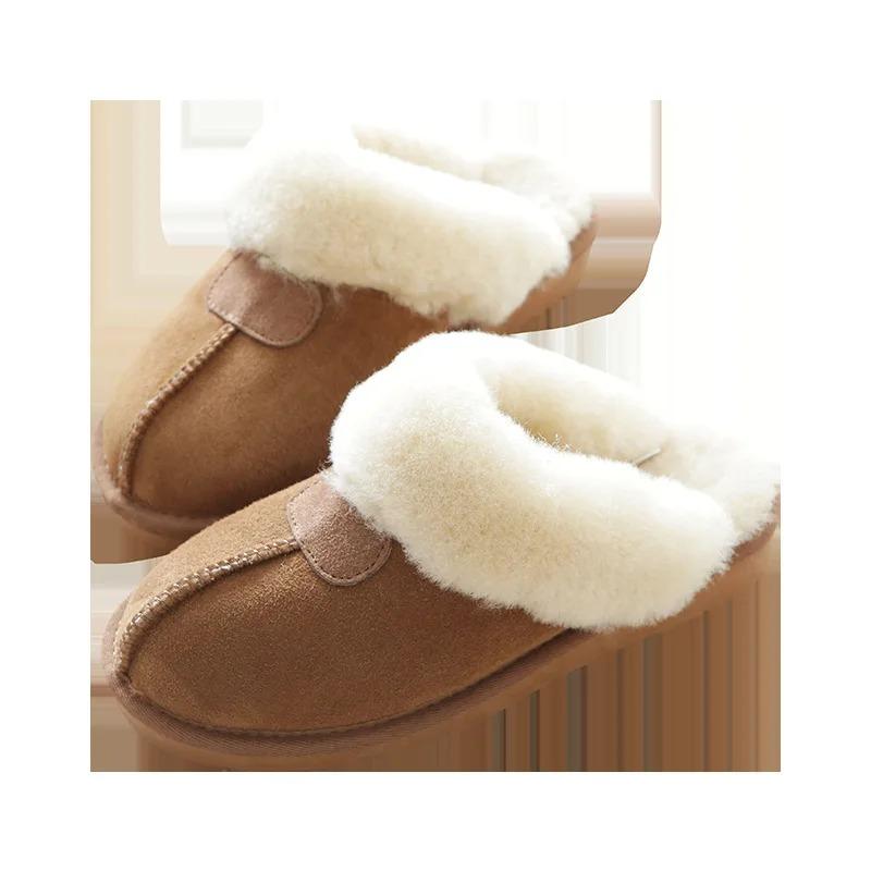 Новые тапочки из натурального овчинного меха, женские зимние тапочки, женские теплые домашние тапочки, мягкие шерстяные женские домашние тапочки