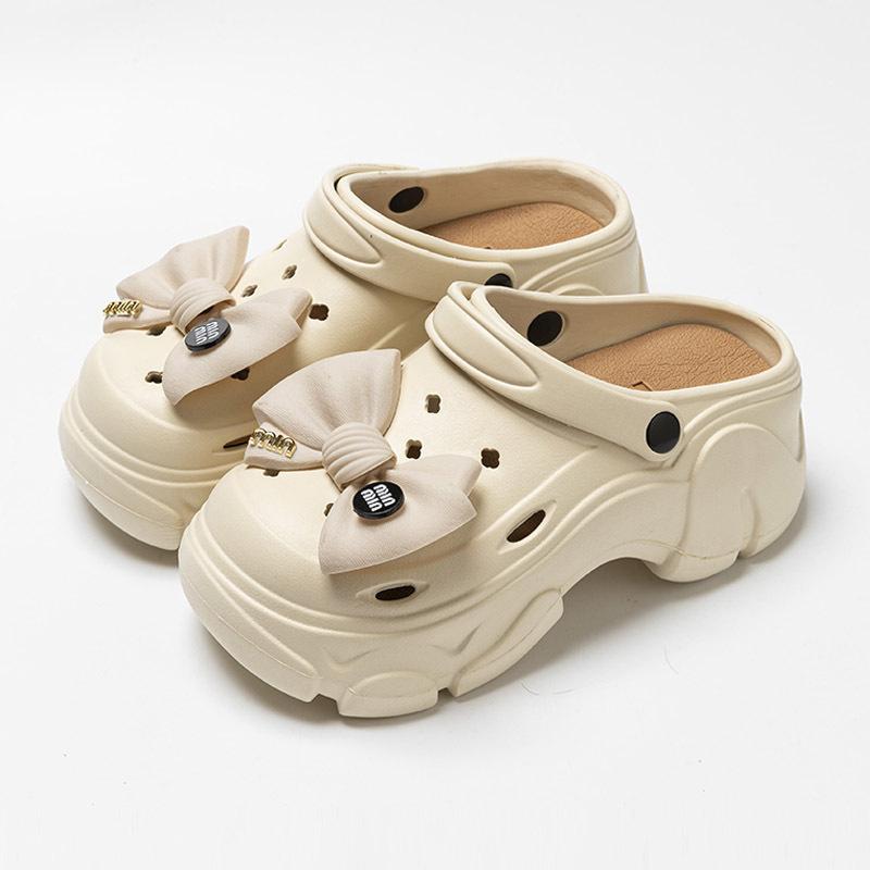 Женские летние мультяшные милые пляжные уличные нескользящие шлепанцы баотоу с толстой подошвой