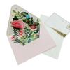 Romantic Flower Birthday Christmas Card with Envelope Flowers Postcard  Wedding Party Invitation