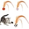 Cat Interactive Ball Toys Interactive Bouncy Ball with Feathers Cat Toys for Indoor Cats and Kittens