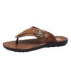 High Quality Men 2024New Casual Leather Sandals Outdoor Antiskid Beach Shoes Men's Trend Summer Wear Slippers Fashion Flip Flops