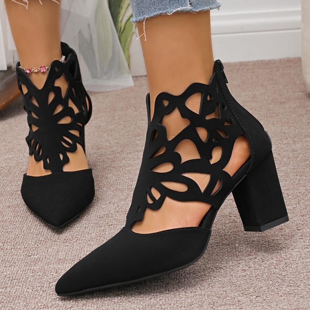 Женская обувь 2025 Высокое качество Ботильоны Женские ботинки С вырезами Современные ботинки Женские Новые Большого размера Бестселлер Босоножки-ботинки