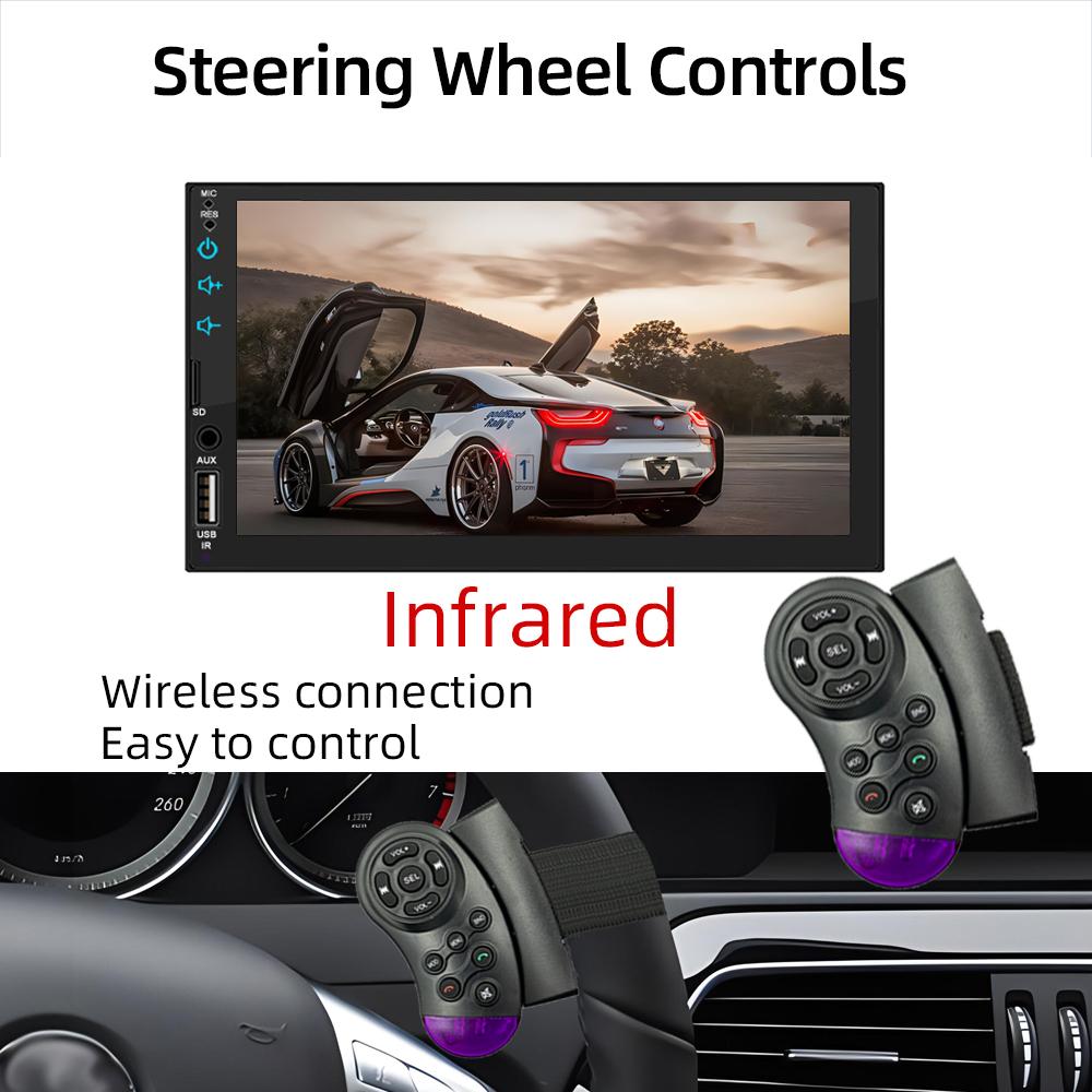 HIPPBQCC Автомагнитола 7" 1 Din Carplay Android Auto Мультимедийный плеер HD Сенсорный экран FM AUX Вход Bluetooth MirrorLink Универсальный