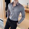 Long Sleeve Shirts For Men Business Formal Wear Slim Fit Shirt