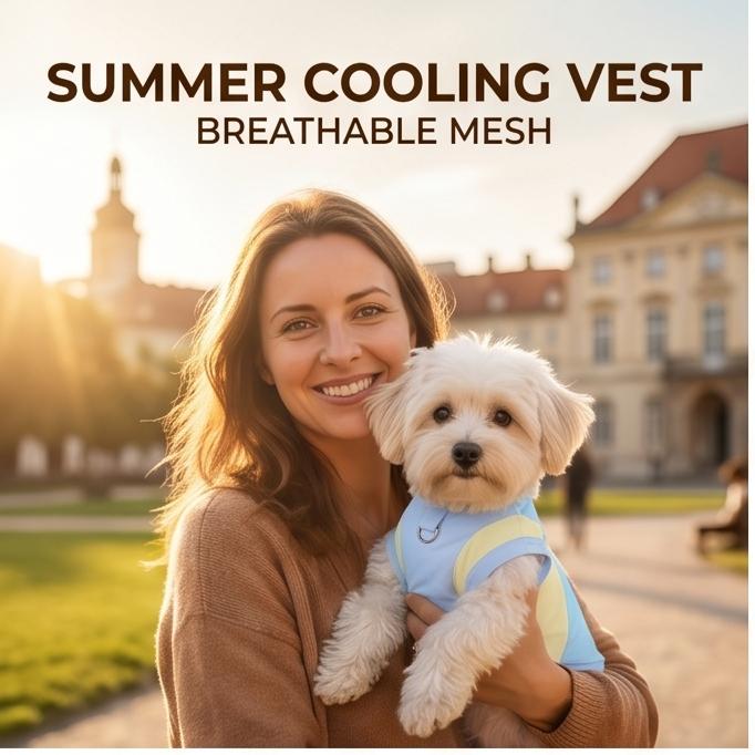 Thin Breathable Color-Block Dog Summer Vest, Cooling Anti-Heat Pet Clothes for Small to Medium Dogs, Ideal for Daily Indoor and Outdoor Wear