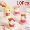 10PCS/Pack Dessert Box Simple Water Resistance Fruit Decoration PET Bakeries Cake Cup Birthday Parties 10x10x11cm/Single