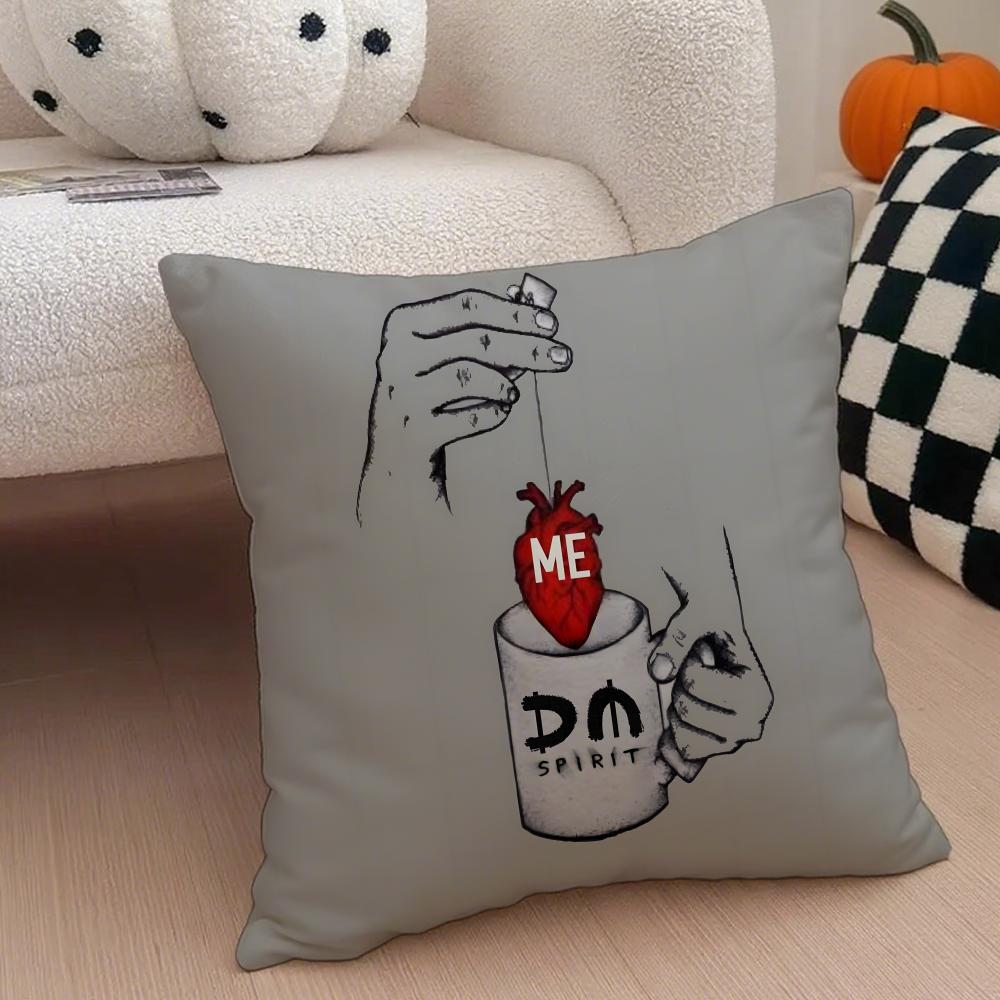 DDepeche Mode logo Cushion Cover Throw Pillow Cover Hidden Button Durable Polyester Chair Cushion