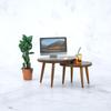 1Set 1:12 Dollhouse Triangle Coffee Table Computer Desk Tea Table Home Decor Toy